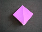 折り紙織り方写真/アサガオNo.[15] <br />裏返しました。