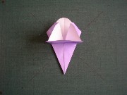 折り紙織り方写真/アジサイNo.[25] <br />花を開いて