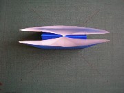 折り紙折り方写真/二そう舟No.[27] <br />完成した「にそうぶね」です。