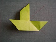 折り紙折り方写真/だまし舟No.[36] <br />「だましぶね」完成です。