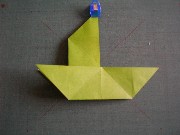 折り紙折り方写真/だまし舟（遊び方）No.[1] <br />スタート！（帆にマーク）