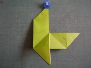 折り紙折り方写真/だまし舟（遊び方）No.[5] <br />マークが舳先に移動しました！